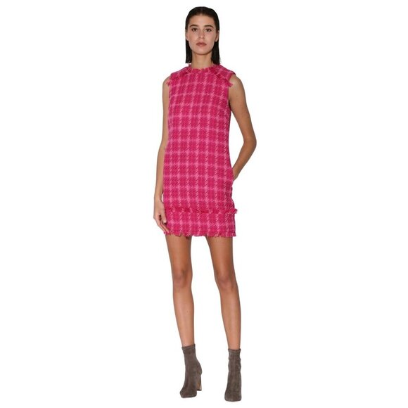 Walter Baker Magenta Tweed Bethani Dress Size 10 Frayed Sleeveless NWT MSRP $278 - Picture 2 of 7